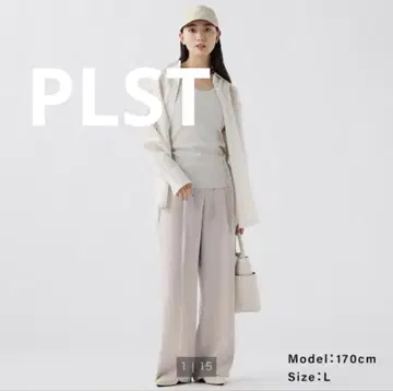 [새상품] PLST 플라스테 이지 와이드 팬츠 S