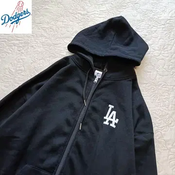 MLB Dodgers LA 풀 집업 후드티 자수 블랙 XL 상당(L)