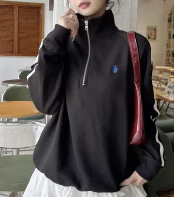 U.S. POLO ASSN. 라인 디자인 하프 지퍼 맨투맨
