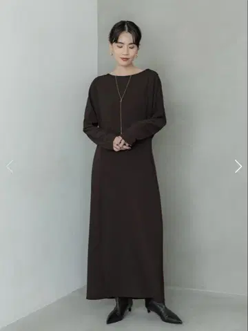 crewre 조젯 쉐이프 원피스 브라운