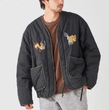 수베니어 자수 퀼트 자켓