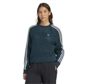 adidas 다크 그린 니트 맨투맨