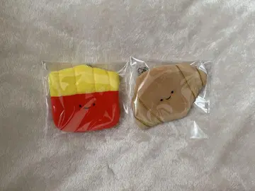 닛코리노 [ 퍼스트푸드 봉제인형 파우치, 빵 봉제인형 파우치 ] 2점