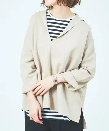 새상품급 Rouge vif 루즈비프 니트 세일러 풀오버 베이지