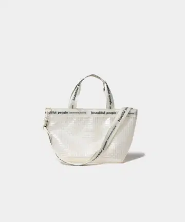 plaid vinyl logo tape bag M