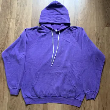 80s Hanes 풀오버 후드티 XL 보라색 Hanes 후드티 XL