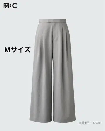 UNIQLO:C 유니클로시 감동 턱 와이드 팬츠 그레이 M 인기 품절