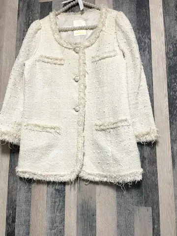 snidel 노카라 트위드 자켓 아이보리
