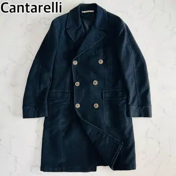 칸타렐리 이탈리아제 트렌치코트 롱 더블 네이비 스웨이드 L