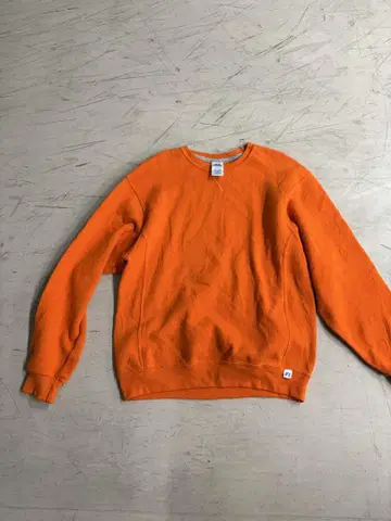 90s russel athletic 무지 맨투맨 러셀 오렌지 앞V
