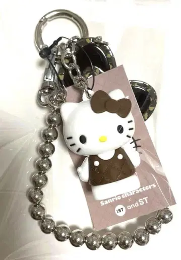 키티 HELLOKITTY 퀼팅 키 참 [ 브라운 ]