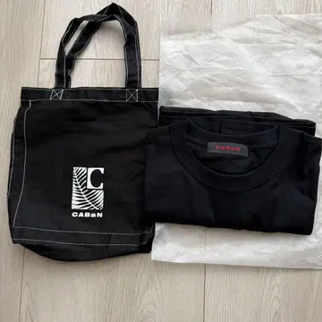 Caban 로고 프린트 T셔츠 블랙 + 토트백