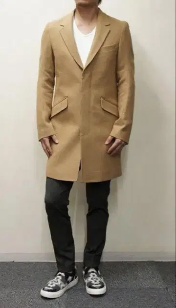 하시모토 준 junhashimoto 3D 체스터 코트 베이지 M