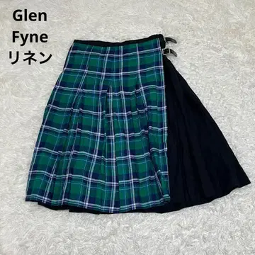 GlenFyne 글렌파인 스코틀랜드 랩 스커트 린넨 체크