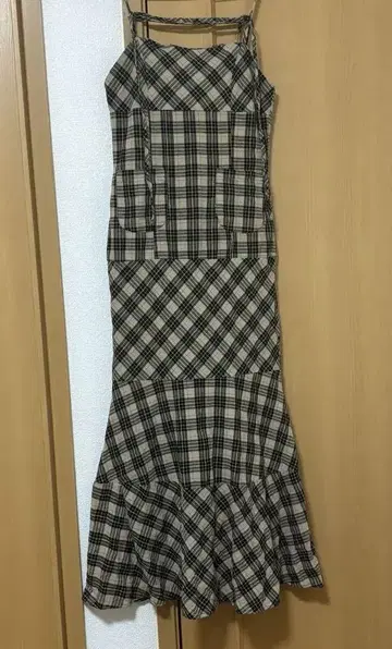 ANDMARY Cecily 체크 롱 드레스