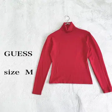 GUESS 터틀넥 니트 M 레드 빨간색