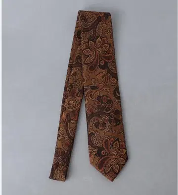 UNITED ARROWS 넥타이 브라운 페이즐리 무늬