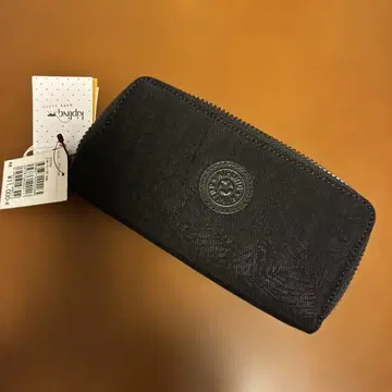 미사용품 KIPLING 더블 지퍼 장지갑 BLACK