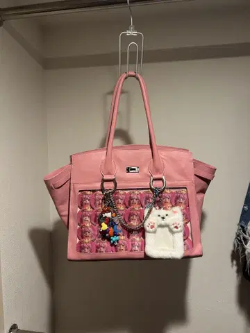 doublet 'ITA' LEATHER BAG / PNK