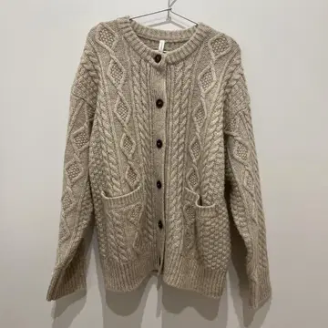 HIYORI 아이보리 케이블 니트 가디건
