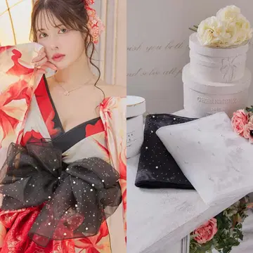 2036 큐빅 & 펄 복슬복슬 오간자 오비