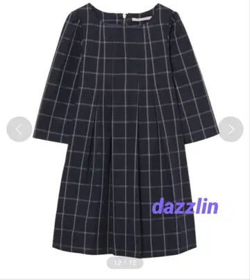 dazzlin 체크 A라인 7부 소매 원피스
