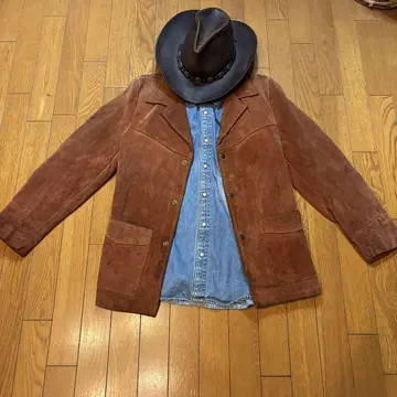 70s 80s 쇼트 빈티지 웨스턴 스웨이드 자켓