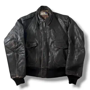 레어 사이즈 쇼트 USA제 가죽 플라이트 자켓 48 A-2 구제 의류