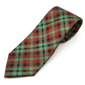 미사용 HALLMARK 넥타이 크리스마스 체크 무늬 포멀 빨간색 그린