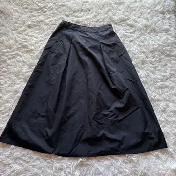 mi deu 여성용 플레어 스커트 M 롱 기장 네이비 종아리 기장