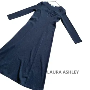 LAURA ASHLEY 다크 그레이 긴팔 원피스