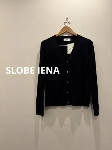 새상품 IENA SLOBE 울 리브 가디건 FREESIZE 블랙