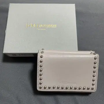 J&M 데이비슨 스터드 삼단 접이식 지갑 그레이