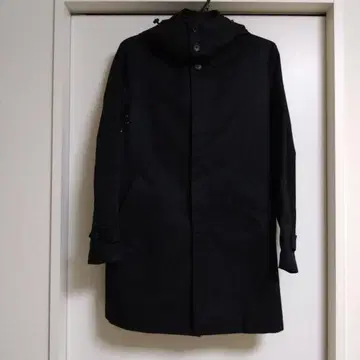 블랙 스텐카라 코트 후드 부착