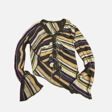 PERVERZE Color Stripe Knit Cardigan