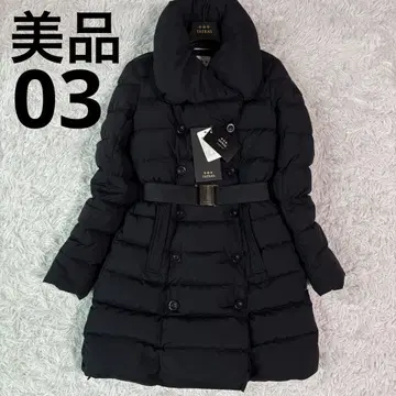 새상품급 타트라스 다운 코트 로아냐 숄카라 A라인 벨트 블랙