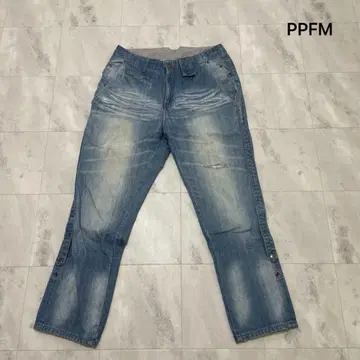 PPFM 피에프엠 데님 팬츠 밑단 조절 가능 칠부 팬츠 G 00s