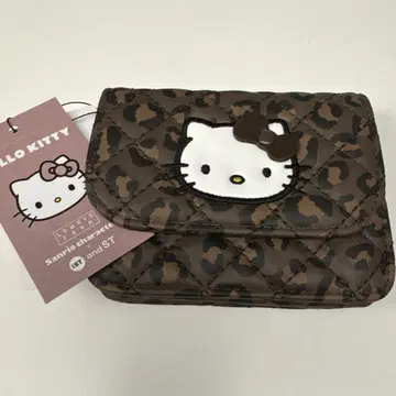 HELLO KITTY 퀼팅 카드 케이스 키 참 레오파드