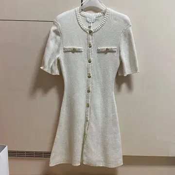 H&M 프론트 버튼 니트 원피스 반팔 XS