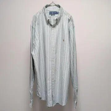 랄프 로렌 옥스퍼드 스트라이프 그린 XL 17 90s