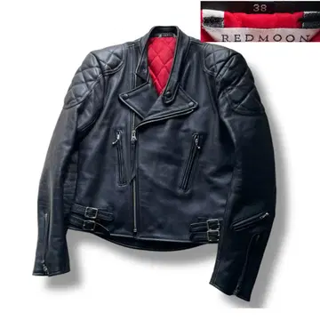 RED MOON 몬자형 패딩 가죽 라이더 자켓 38