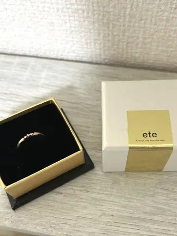 ete 에테 3알 다이아몬드 핑크 골드 K10 핑키링