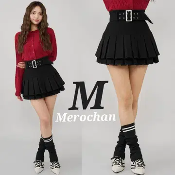 다리치 더블 플리츠 미니 스커트 M 사이즈