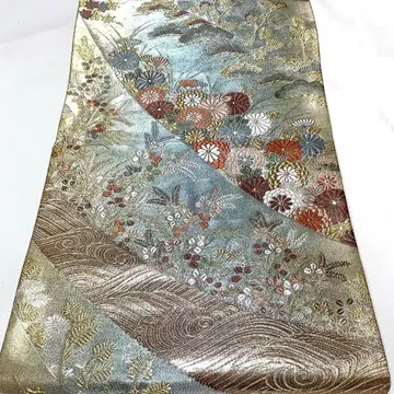 C745 순수 실크 롯츠 후쿠로 오비 기모노