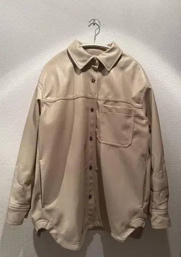 H&M 에코 가죽 셔츠 자켓 S 베이지