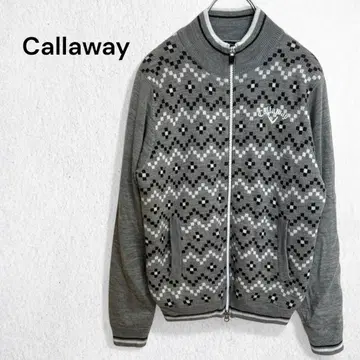 캘러웨이 니트 자켓 집업 스웨터 하이넥 울 혼방