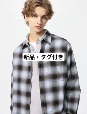 UNIQLO 플란넬 체크 셔츠 61 BLUE S