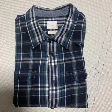 Gap 네이비 계열 체크 긴팔 셔츠 L