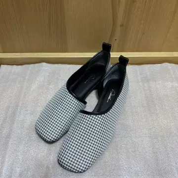Sellenatela 깅엄 체크 플랫슈즈 23.5cm 일본제