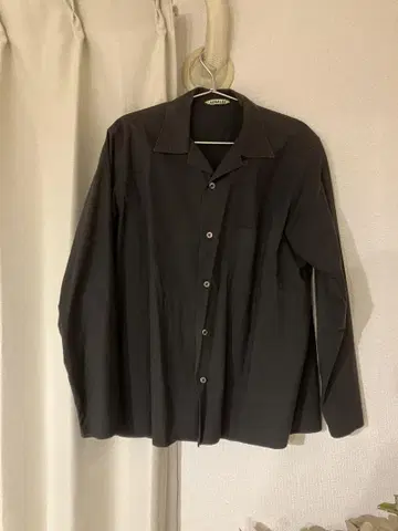 AURALEE 오픈 카라 셔츠 블랙 사이즈 3